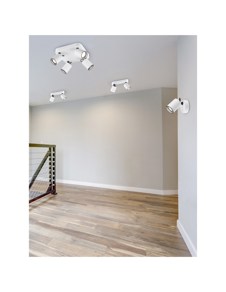 Faretto Spot Cilindrico GU10 Orientabile Pago Bianco Trio Lighting - Samnite