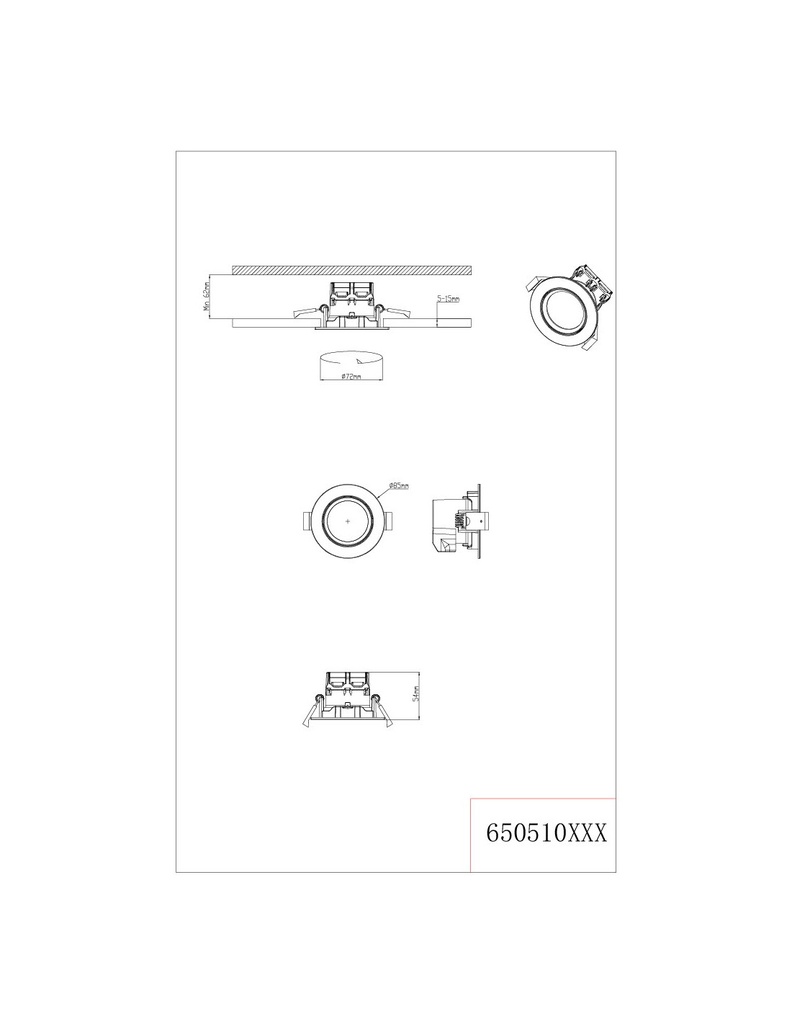 Faretto da Incasso Rotondo Pamir Led 5,5w 3000k Cromo Trio Lighting - Samnite
