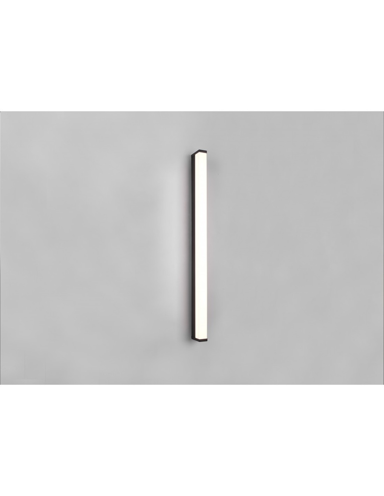 Lampada Da Parete Bagno IP44 Led 12w Fabio Nero L80 cm Trio Lighting - Samnite