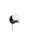 Lampada Da Parete Nero Sfera Vetro Bianco Pure Trio Lighting - Samnite