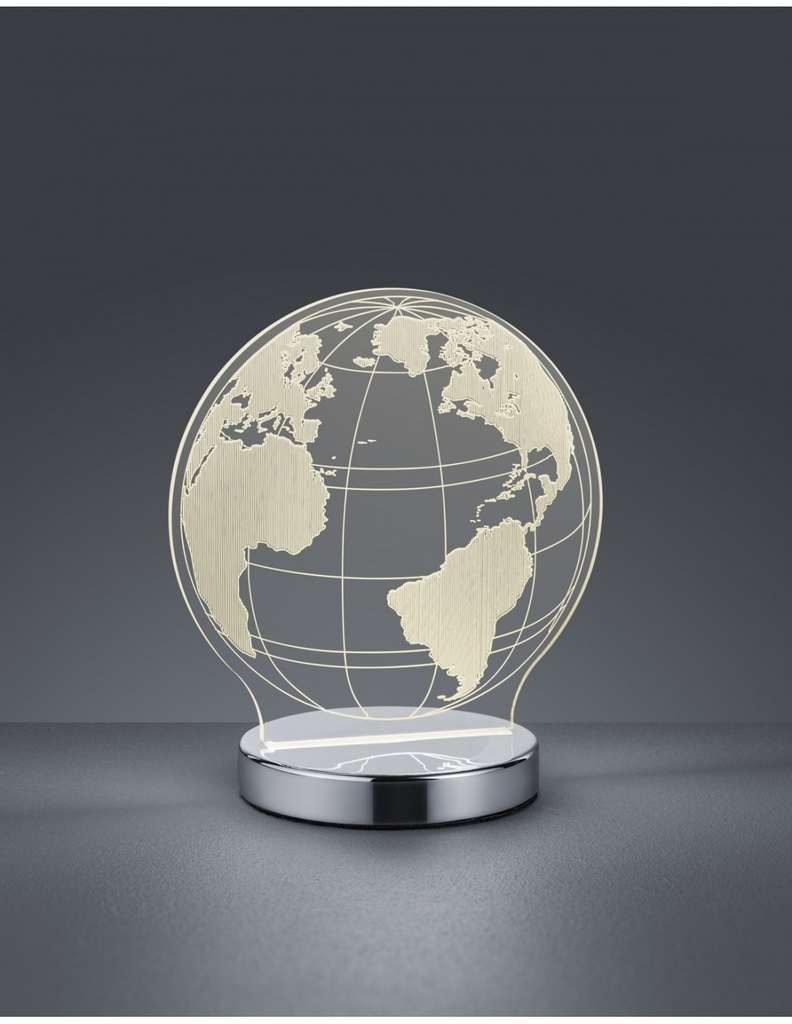 Lampada da Tavolo Cromo Globe Led Dimmerabile L17 cm Trio Lighting - Samnite