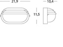 Applique Picc. E27  linea palpebra ovale  nero