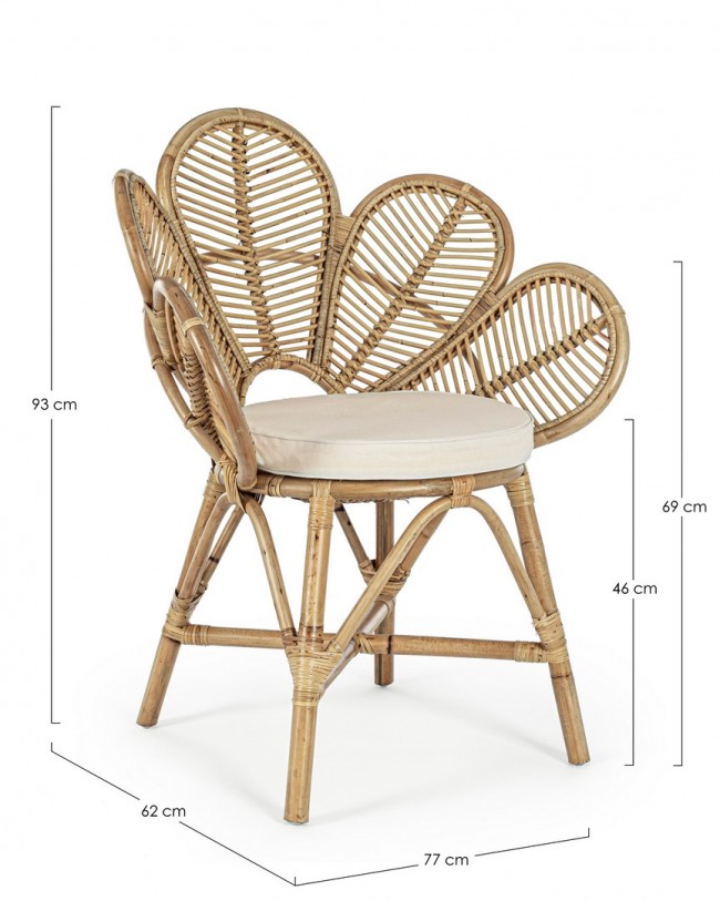 2x Sedia C-Br C-C Flores Naturale