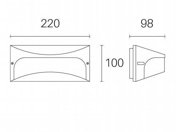 Applique 10W Led 4000K  linea dome  grafite - Samnite