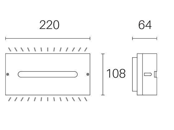 Applique 10W Led 4000K  linea post  bianco - Samnite