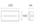 Applique 10W Led 4000K  linea post  bianco - Samnite