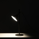 Lampada da tavolo in metallo e paralume nero opaco 18x18x55h cm - Samnite
