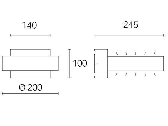 Applique 16W Led 3000K  linea plaza  bianco - Samnite