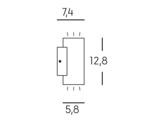 Applique 3W+3W Led 4000K  linea sino  bianco - Samnite
