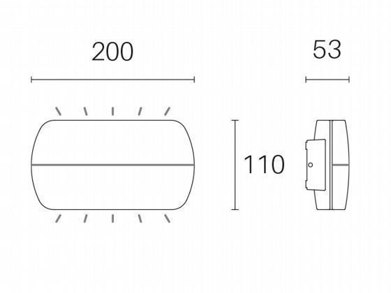 Applique 5W+5W Led 4000K  linea pillow  bianco - Samnite
