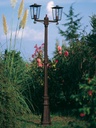 Lampada da terra in alluminio pressofuso con diffusori in vetro trasparente - Altezza max 185mm - IP43 - 3 lampade da 60W ruggine - Samnite