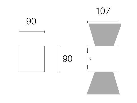 Applique 6W+6W Led 4000K  linea lula  grafite - Samnite