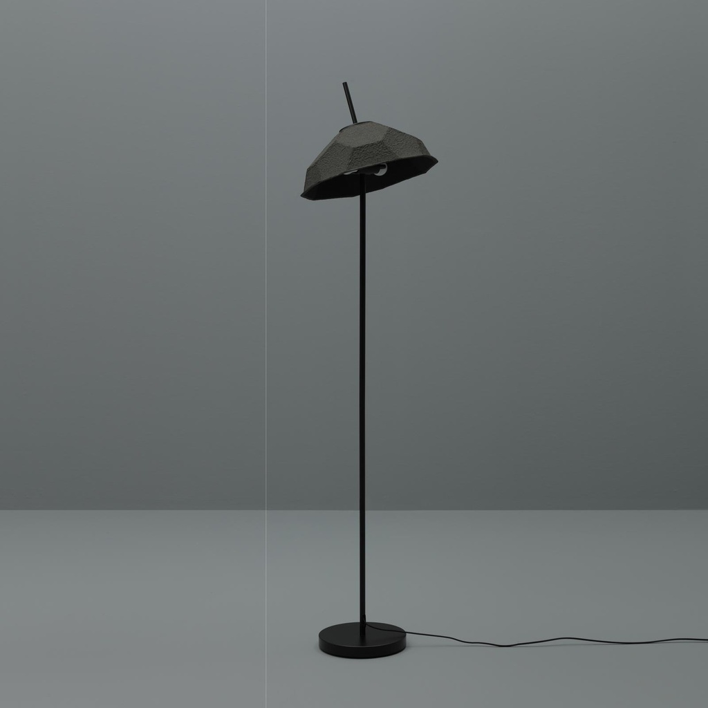 Lampada da terra paralume in cartone riciclato nero D3D3160h cm - Samnite