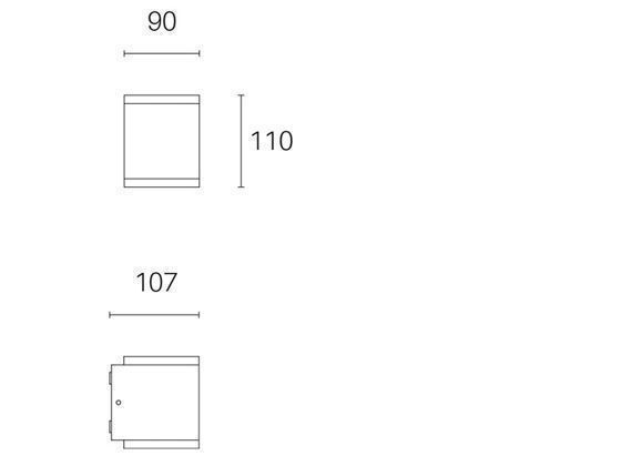 Applique 6W+6W Led 4000K  linea tango  bianco - Samnite