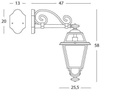 Applique In Basso E27  linea elegance  grafite - Samnite