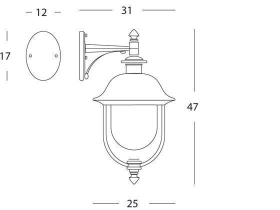 Applique In Basso E27  linea rustica  grigiorame - Samnite