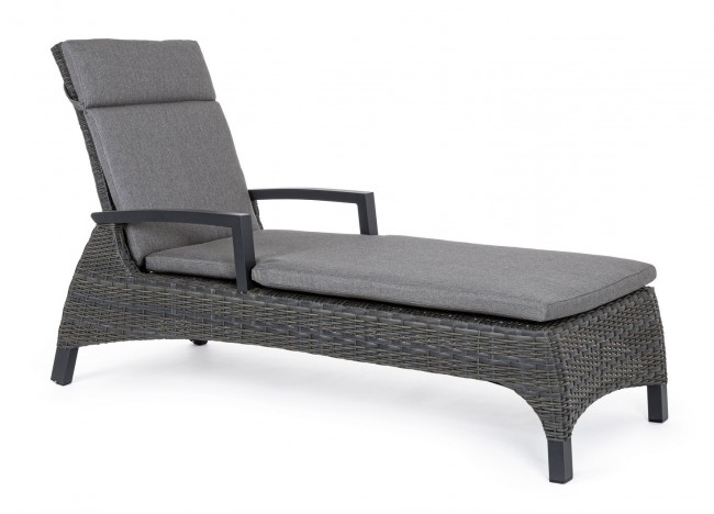 Lettino con cuscini Britton antracite  cm 205 - Samnite
