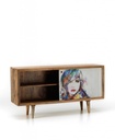 Madia moderna etnica  marrone legno di mango cm 160 x 45 x h 85 - Samnite
