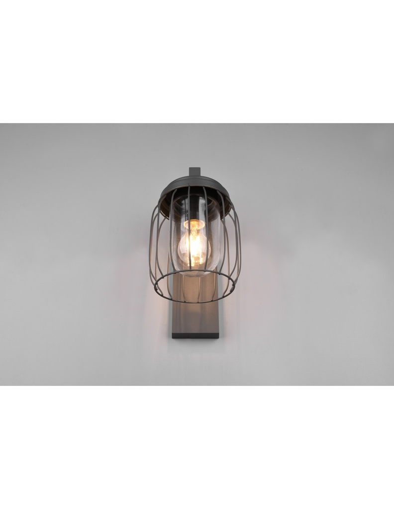 Applique Tuela Lanterna Rete Metallica Antracite IP44 Trio Lighting - Samnite