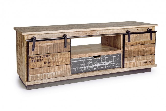 Mobile Basso 2 Ante 1 Cassetto Tudor cm 130x40x50h - Samnite