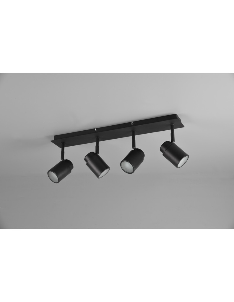 Barra Lineare 4 Faretti Spot Orientabili Metallo Nero Angelo Trio Lighting - Samnite