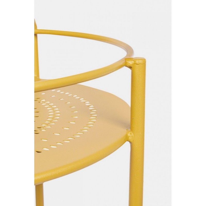 Carrello per bottiglie in acciaio Giallo Ocra - Samnite