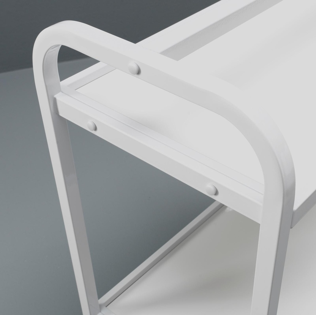Carrello portabevande in metallo bianco 40x75x80h cm - Samnite