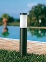 Palo in Alluminio Pressofuso con Diffusore Opalino - Altezza 180mm, Diametro 60mm, IP43 nero - Samnite