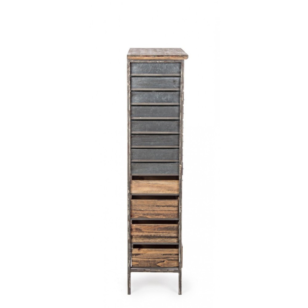 Cassettiera OFFICINA in acciaio e legno 132.5h cm - Samnite