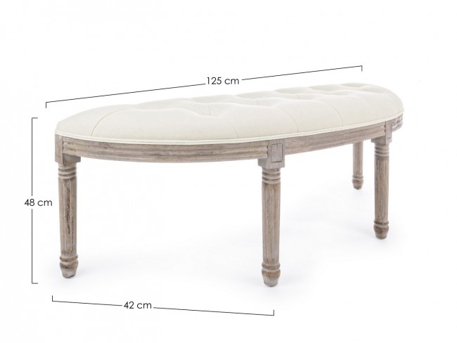 Panca naturale in tessuto stile classico - Samnite