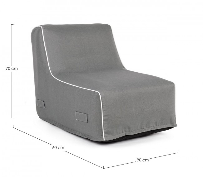Chaise Longue Rihanna Gonfiabile Grigio - Samnite