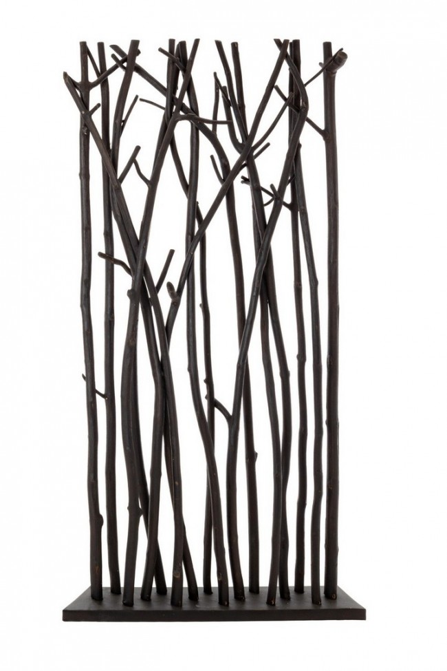 Paravento Aili in legno naturale nero 100x18,5x180h cm - Samnite
