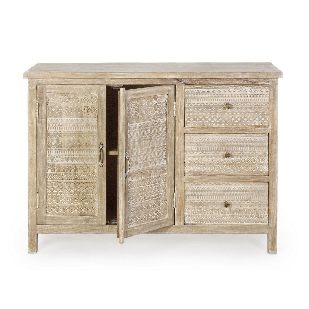 Credenza 2 ante 3 cassetti Mayra 110x40x80h cm - Samnite