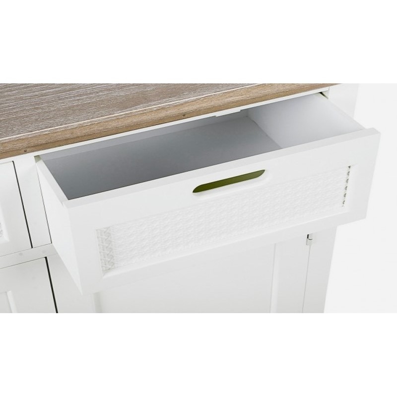 Credenza in MDF due ante due cassetti Bianca DOROTEA 84x39,5x h85 cm - Samnite