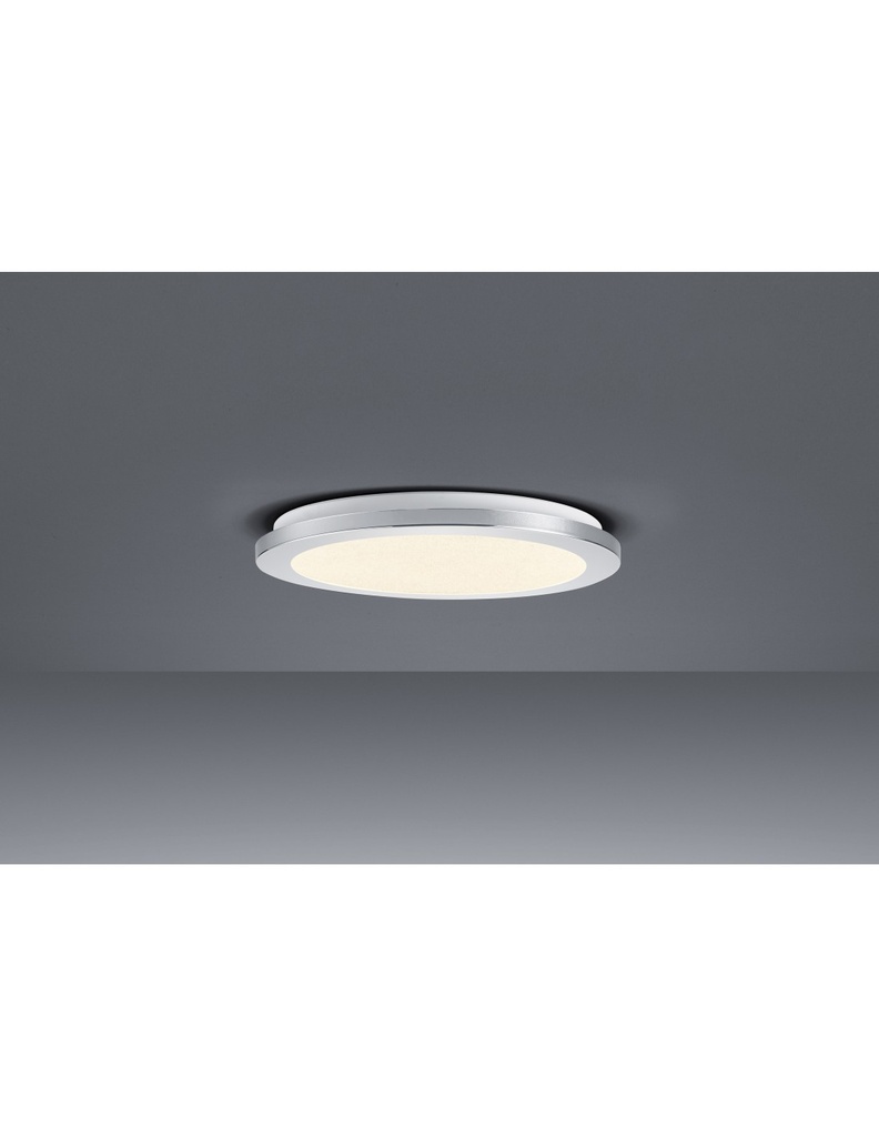 Plafoniera Rotonda Cesar Led Dimmerabile Cromo IP44 Ø26 cm Trio Lighting - Samnite