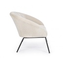 Divano acciaio velluto bianco Aiko Velvet cm 142 x 80 x 75 - Samnite