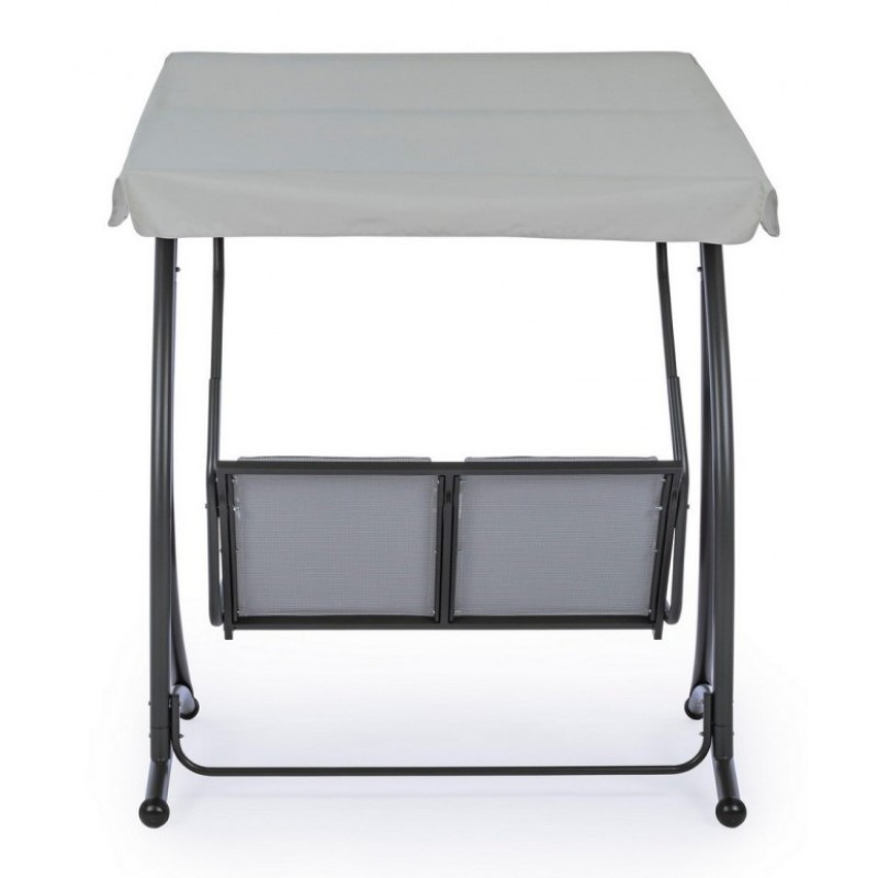 Dondolo in acciaio due posti Antracite GRELY 145x120x h185 cm - Samnite