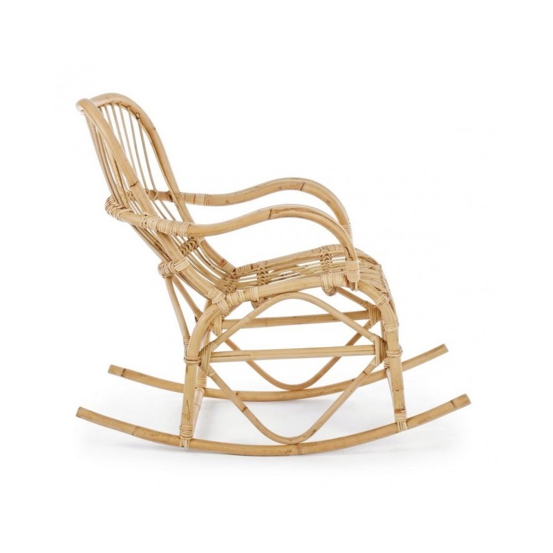 Poltrona Dondolo in Rattan Naturale CASIMIRA 66x82x h88 cm - Samnite