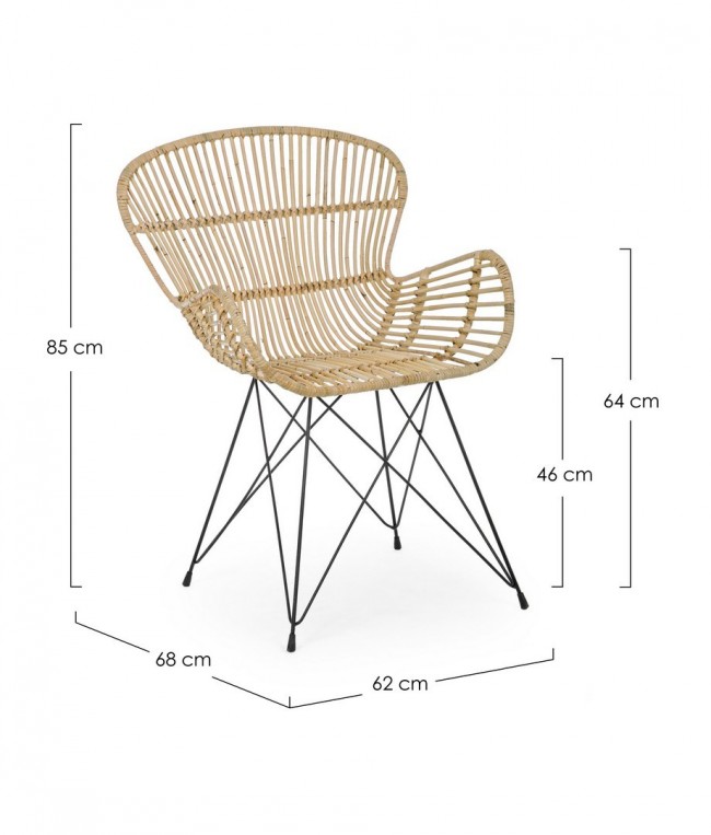 Poltrona Venturs in fibre stile naturale - Samnite