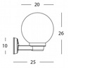 Applique Sf. Opale D.20 E27  linea globo  nero