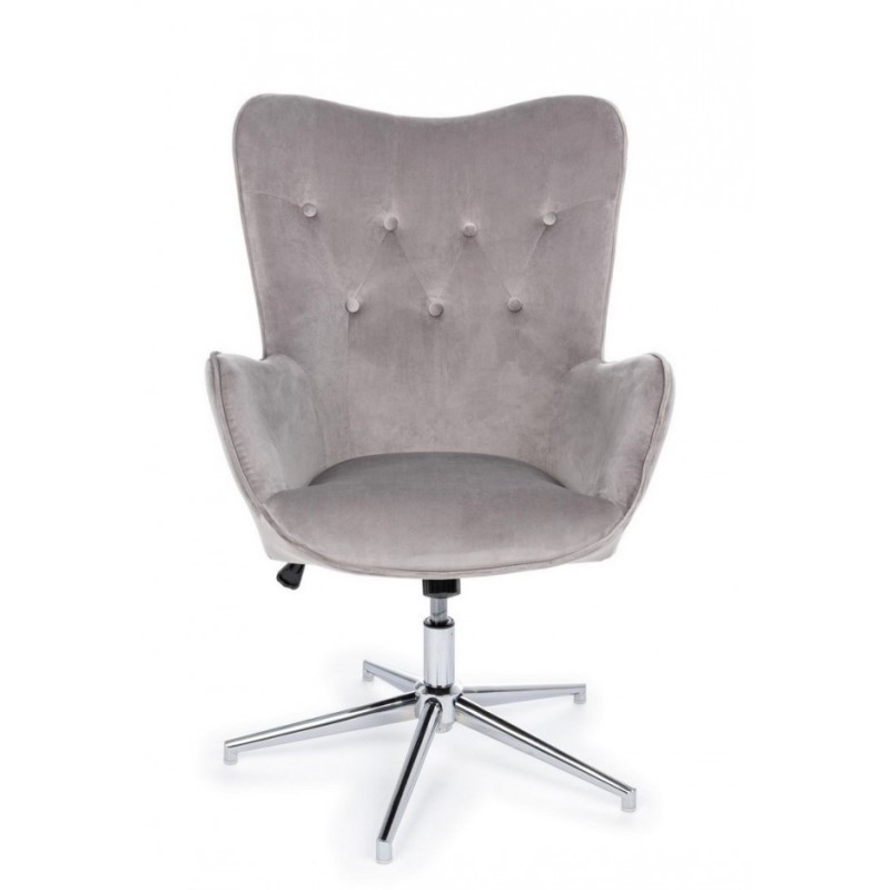 Poltrona contemporanea Farida in velluto grigio - Samnite