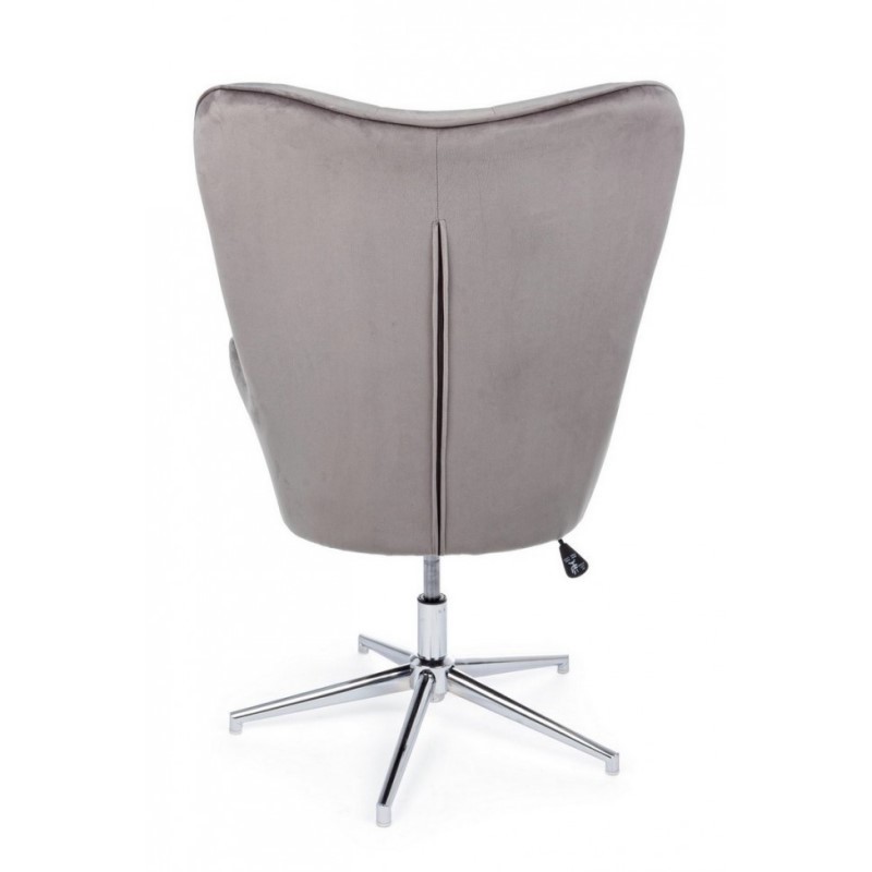 Poltrona contemporanea Farida in velluto grigio - Samnite