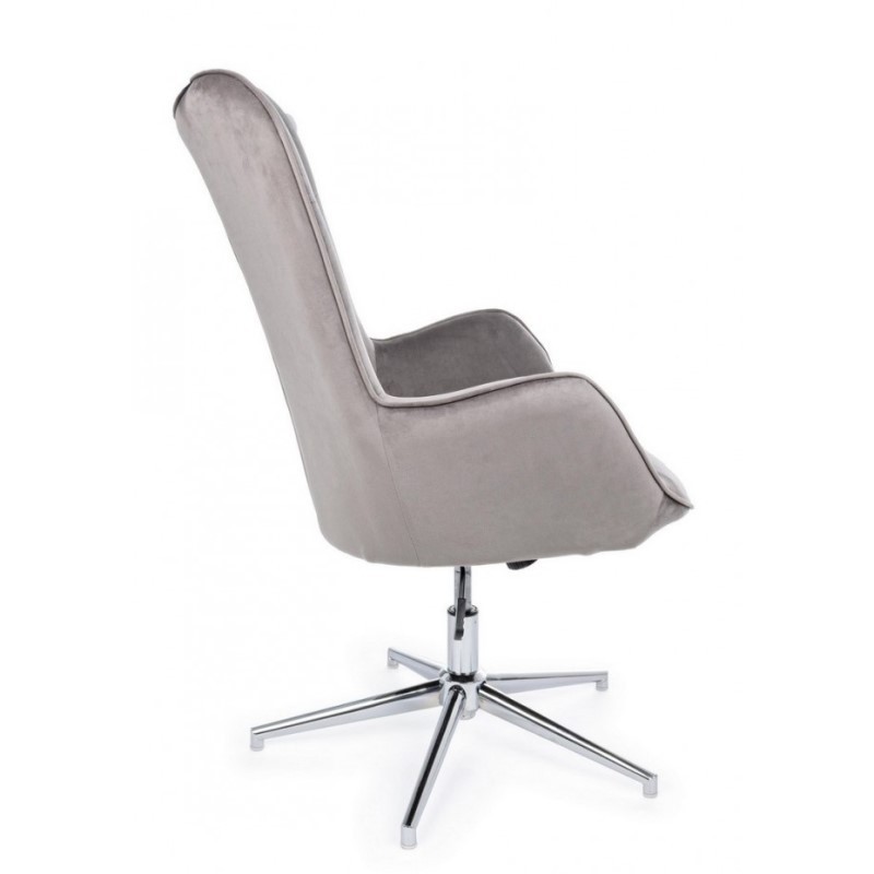 Poltrona contemporanea Farida in velluto grigio - Samnite