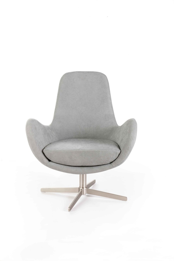 Poltrona girevole grigio chiaro 64 cm x 72 cm H. 42 cm - Samnite