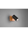 Faretto Spot Marley Nero E Legno 1xGU10 Trio Lighting - Samnite