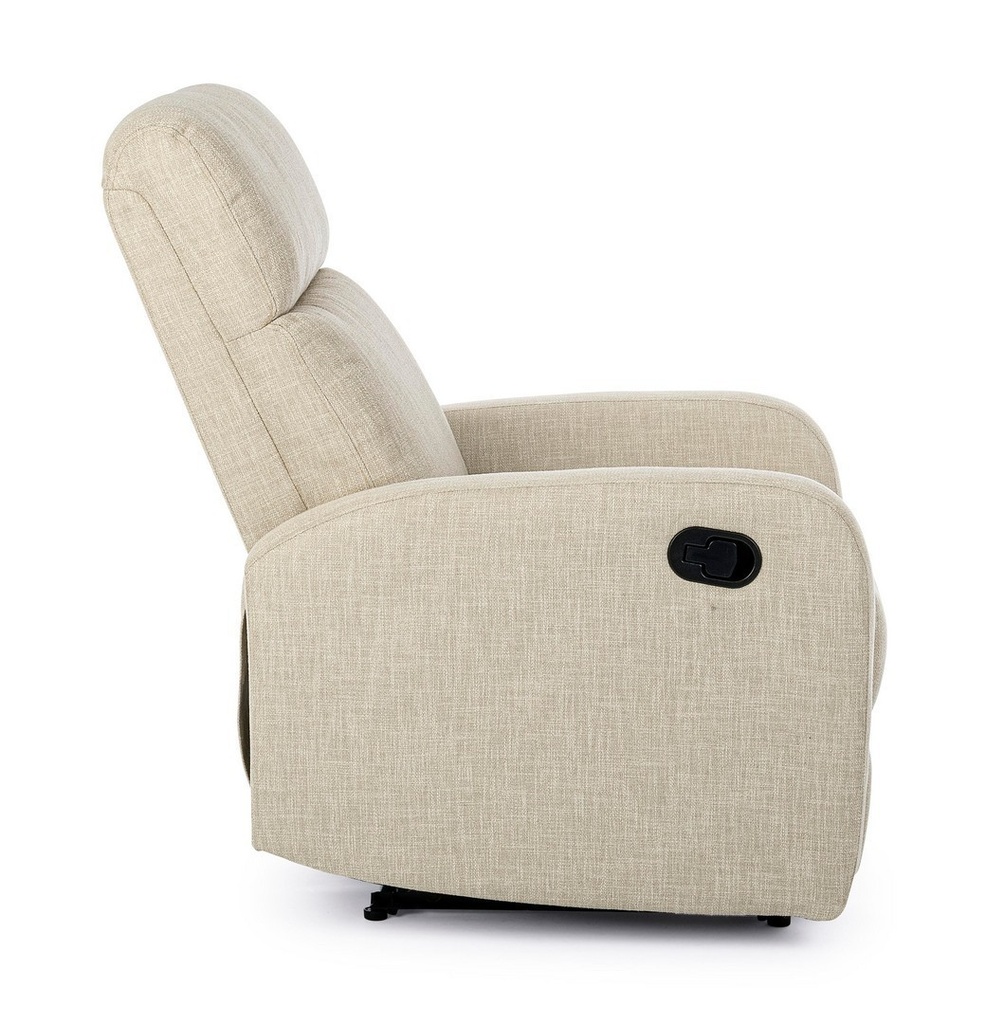 Poltrona reclinabile manuale tessuto beige Iris - Samnite