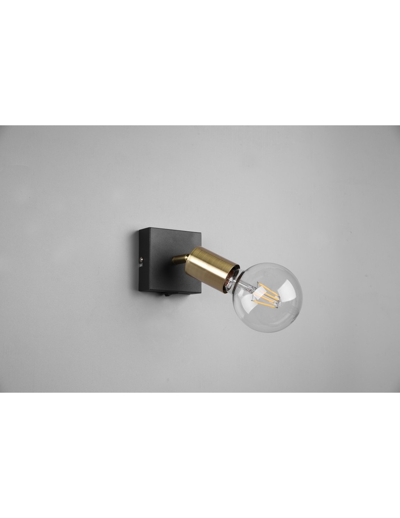 Faretto Spot Vannes Nero-Ottone 1xE27 Trio Lighting - Samnite