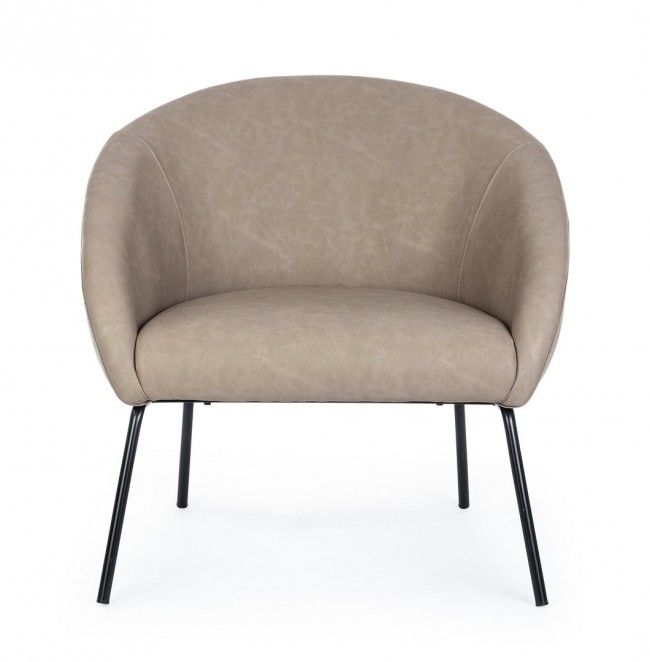 Poltrona tortora in velluto stile design - Samnite