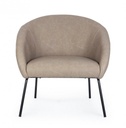 Poltrona tortora in velluto stile design - Samnite