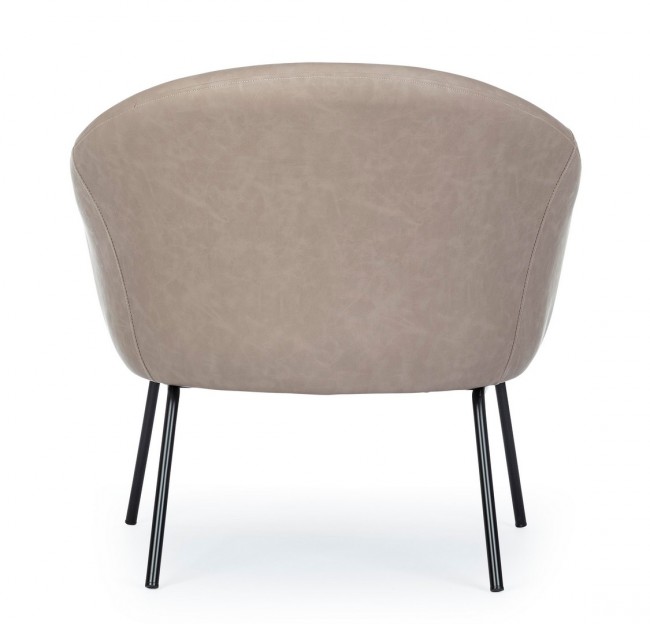 Poltrona tortora in velluto stile design - Samnite